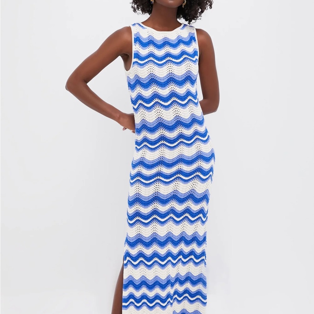 Kivari Blue & White Striped Knit Dress